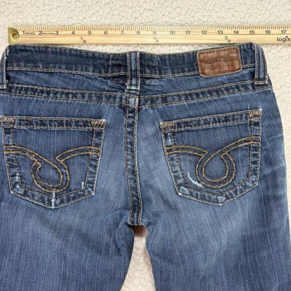 Big Star Womens Jeans Size 30L Liv Boot Distressed Measures 31x33 Thick Stitch - Picture 11 of 11